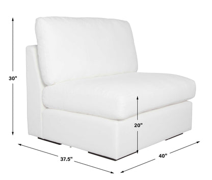 Refuge - Armless Arctic White Sofa