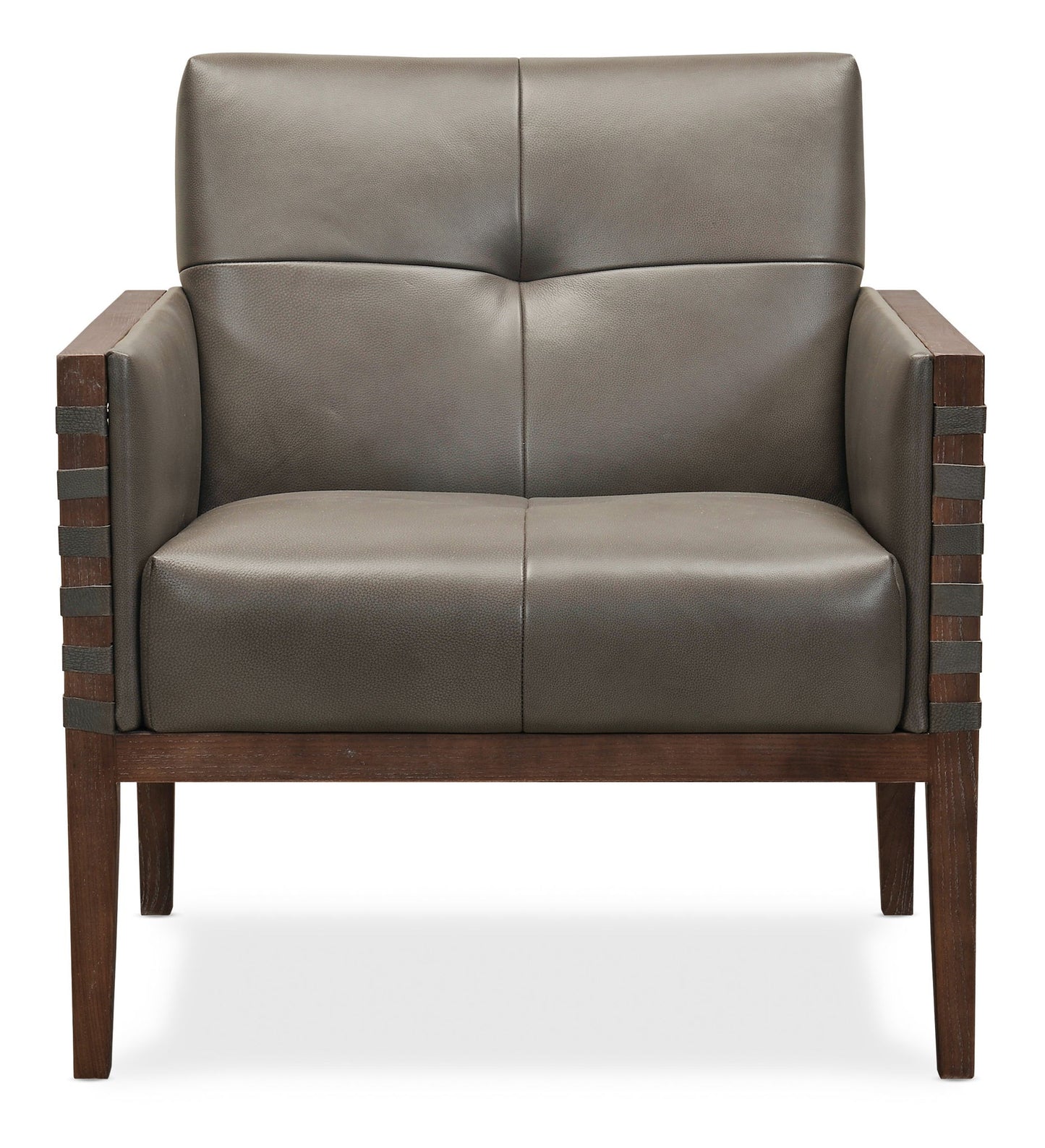 CC - Carverdale Leather Club Chair With Wood Frame