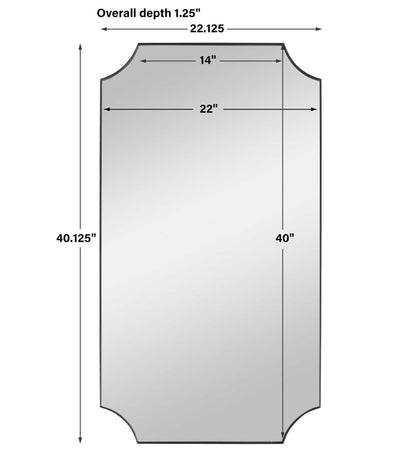 Lennox - Scalloped Corner Mirror - Black