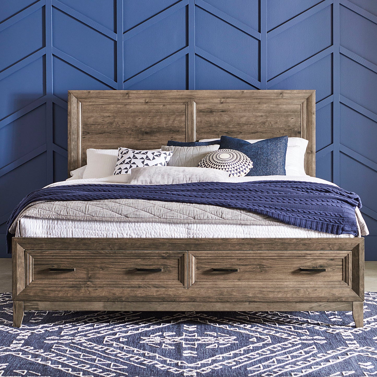 Ridgecrest - Queen Storage Footboard - Light Brown