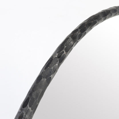 Howell - Round Mirror Hammered Metal - Black