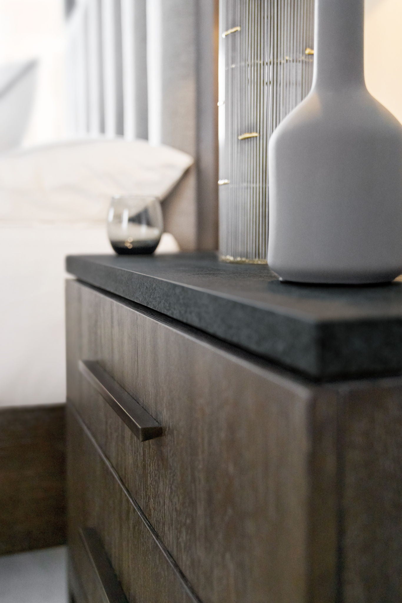 Miramar Aventura - San Marcos Stone Top Nightstand - Dark Gray
