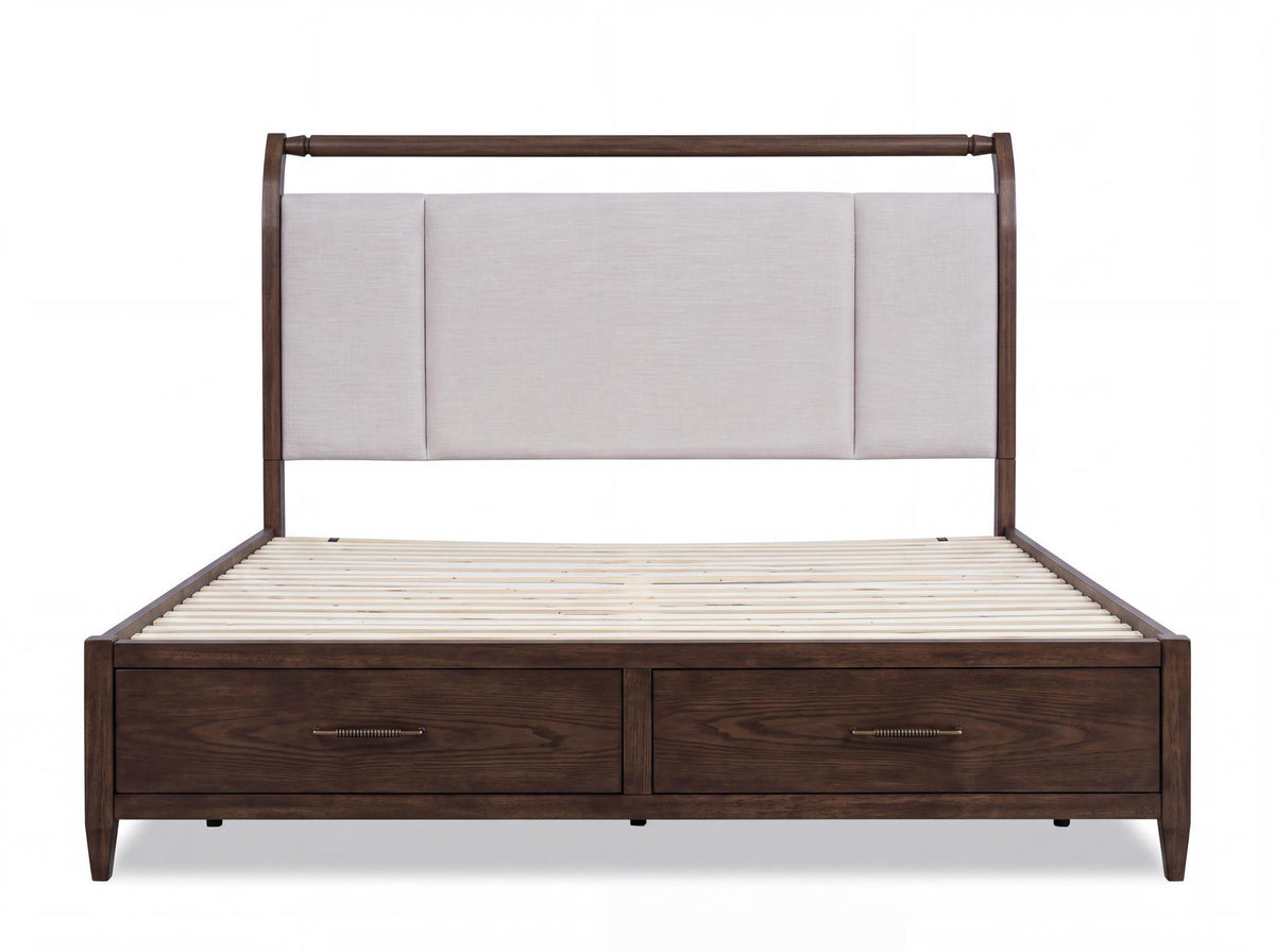 Reflections - Complete Upholstered Sleigh Bed With Storage Footboard