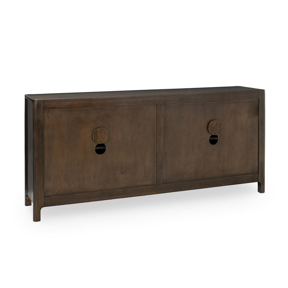 Colson - Mango Wood 4 Door Cabinet - Coffee Brown