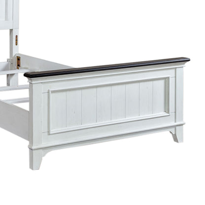 Allyson Park - Twin Panel Footboard - Wirebrushed White / Charcoal