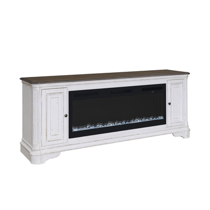 Fireplace TV Consoles - 244 82" Console With Fire FTS - White