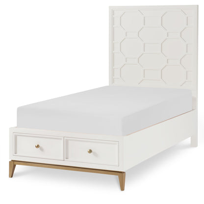 Chelsea by Rachael Ray - Twin Storage Footboard With Slat Roll - White