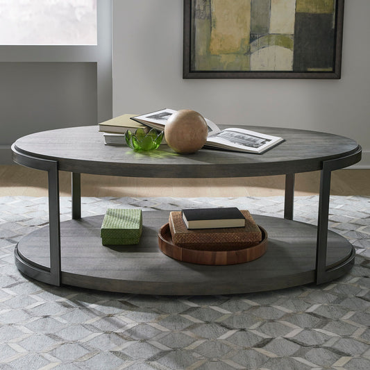 Modern View - Oval Cocktail Table Base - Dark Gray