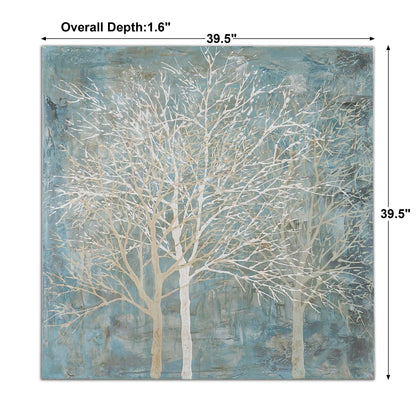 Muted Silhouette - Canvas Art - Blue