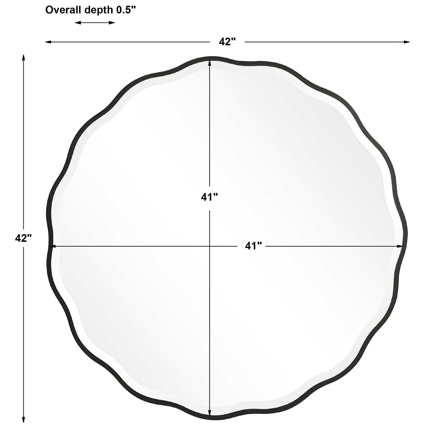 Aneta - Round Mirror - Black