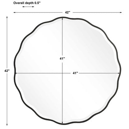 Aneta - Round Mirror - Black