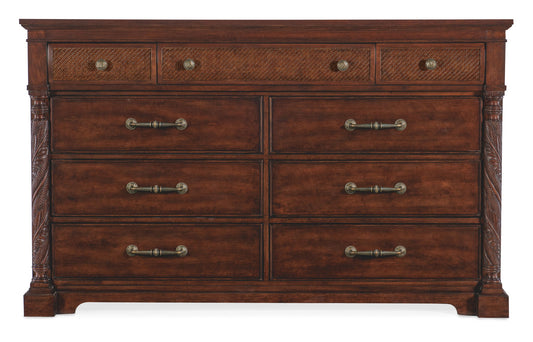 Charleston - Nine-Drawer Dresser - Dark Brown