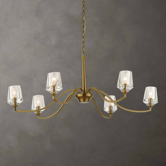 Barcelona - 6 Light Brass Chandelier - Gold