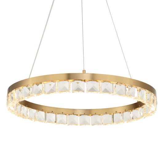 Segovia - Round Crystal LED Chandelier - Gold