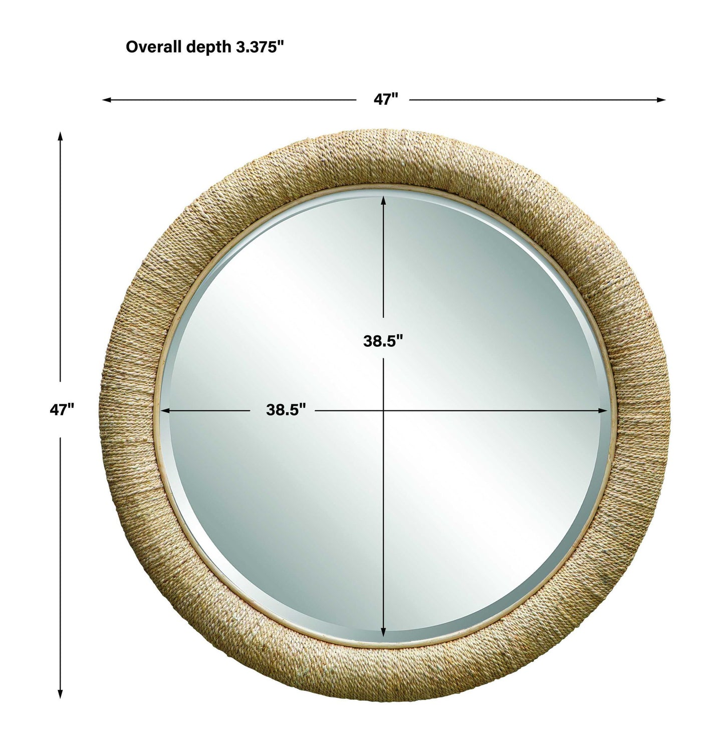 Mariner - Round Mirror - Light Brown