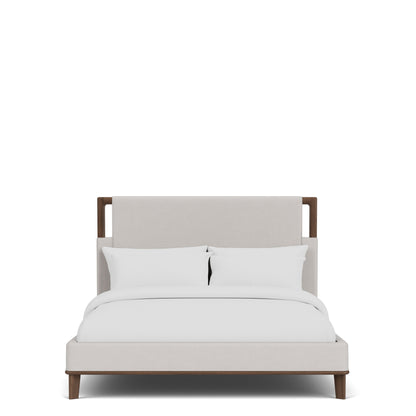 Delia - Queen Upholstered Footboard - Nouveau Walnut / Beige