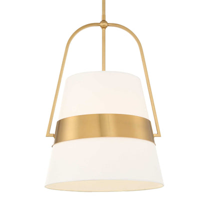 Harness - 1 Light Shade Pendant - White / Gold