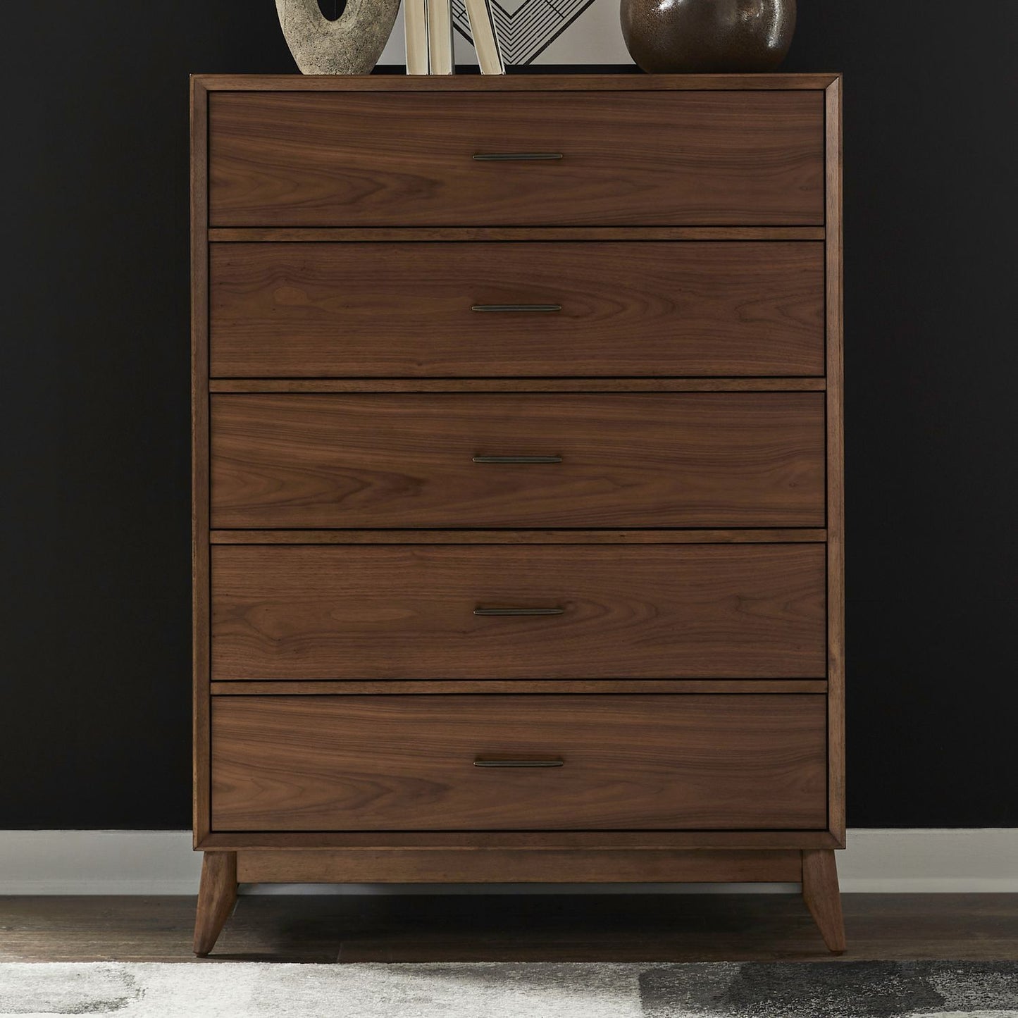 Century Modern - 5 Drawer Chest - Walnut