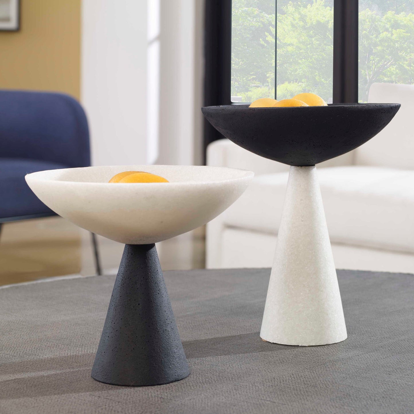 Antithesis - Marble Bowls (Set of 2) - Black & White