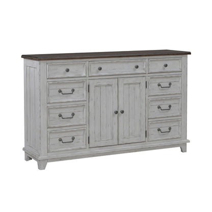 River Place - 2 Door 9 Drawer Dresser - White