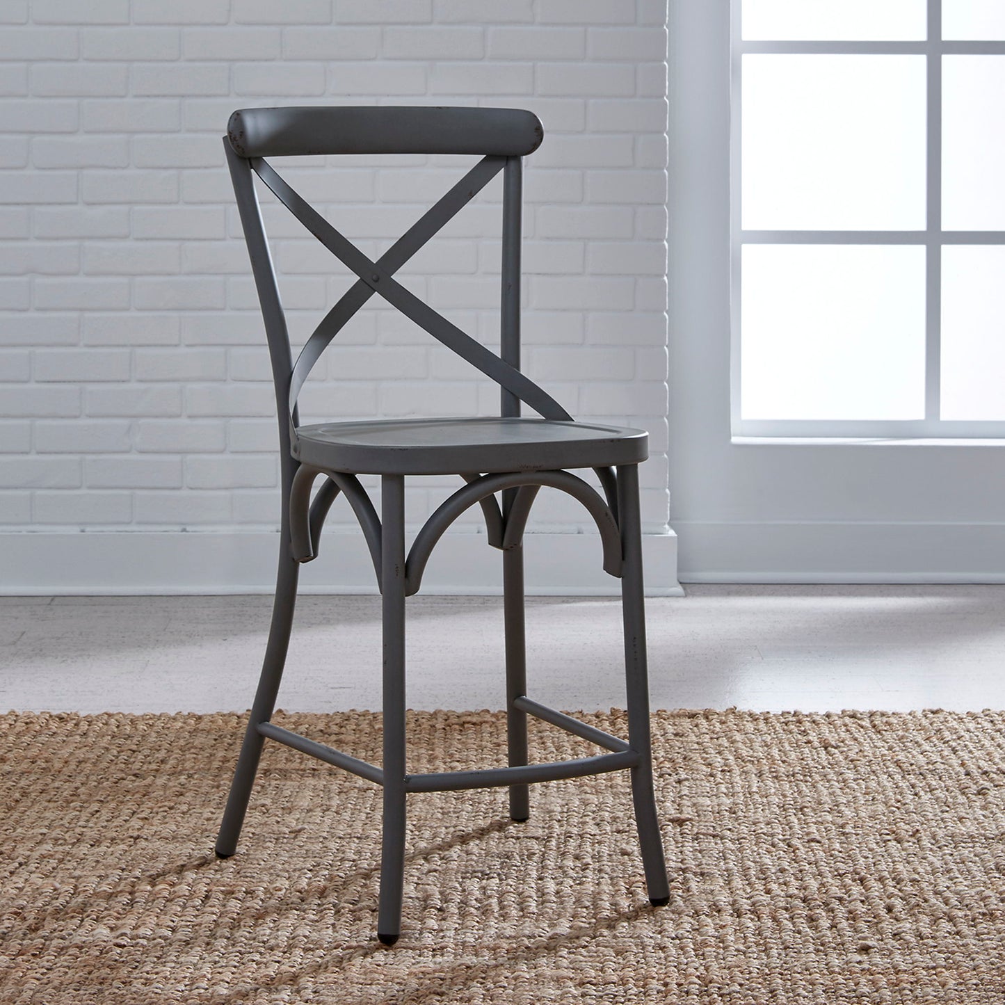 Vintage Series - X Back Counter Chair - Gray
