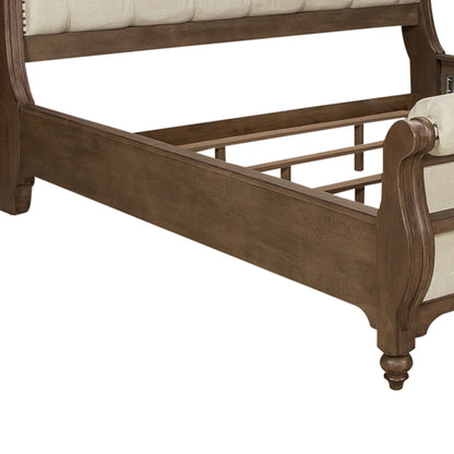 Americana Farmhouse - California King Sleigh Bed Rails - Light Brown