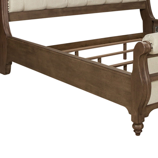 Americana Farmhouse - California King Sleigh Bed Rails - Light Brown