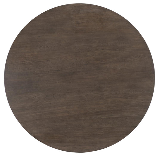 Lancia - Complete Round Dining Table - Charred Oak