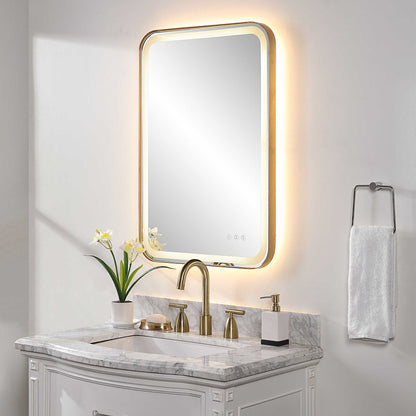 Crofton - Vanity Mirror - Gold & Pearl Silver
