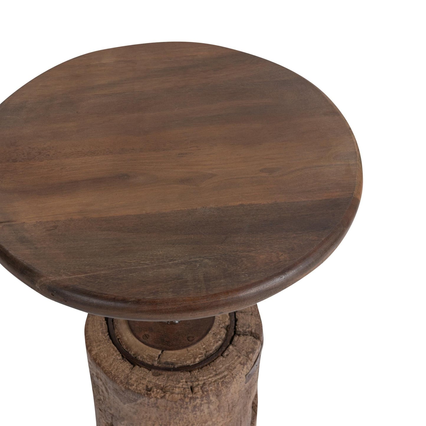 Amira - Large Round Accent Table - Dark Brown