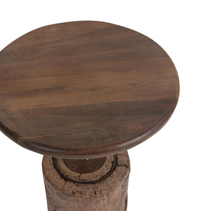 Amira - Large Round Accent Table - Dark Brown