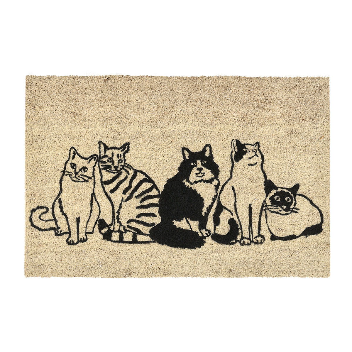 Doormats - Kitty Crew Doormat - Black / Sand
