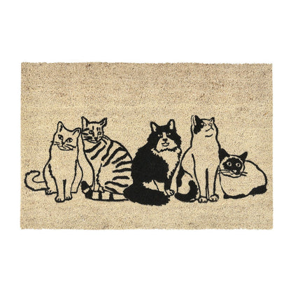 Doormats - Kitty Crew Doormat - Black / Sand