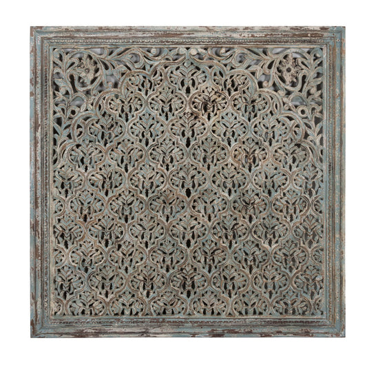 Cheval - Wood Carved Panel - Gray