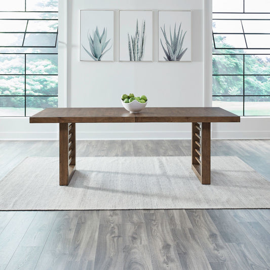 Shaker Lakes - Double Pedestal Table Set - Harvest Brown