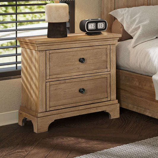 Haven Hills - Nightstand With Charging Station - Camel Beige