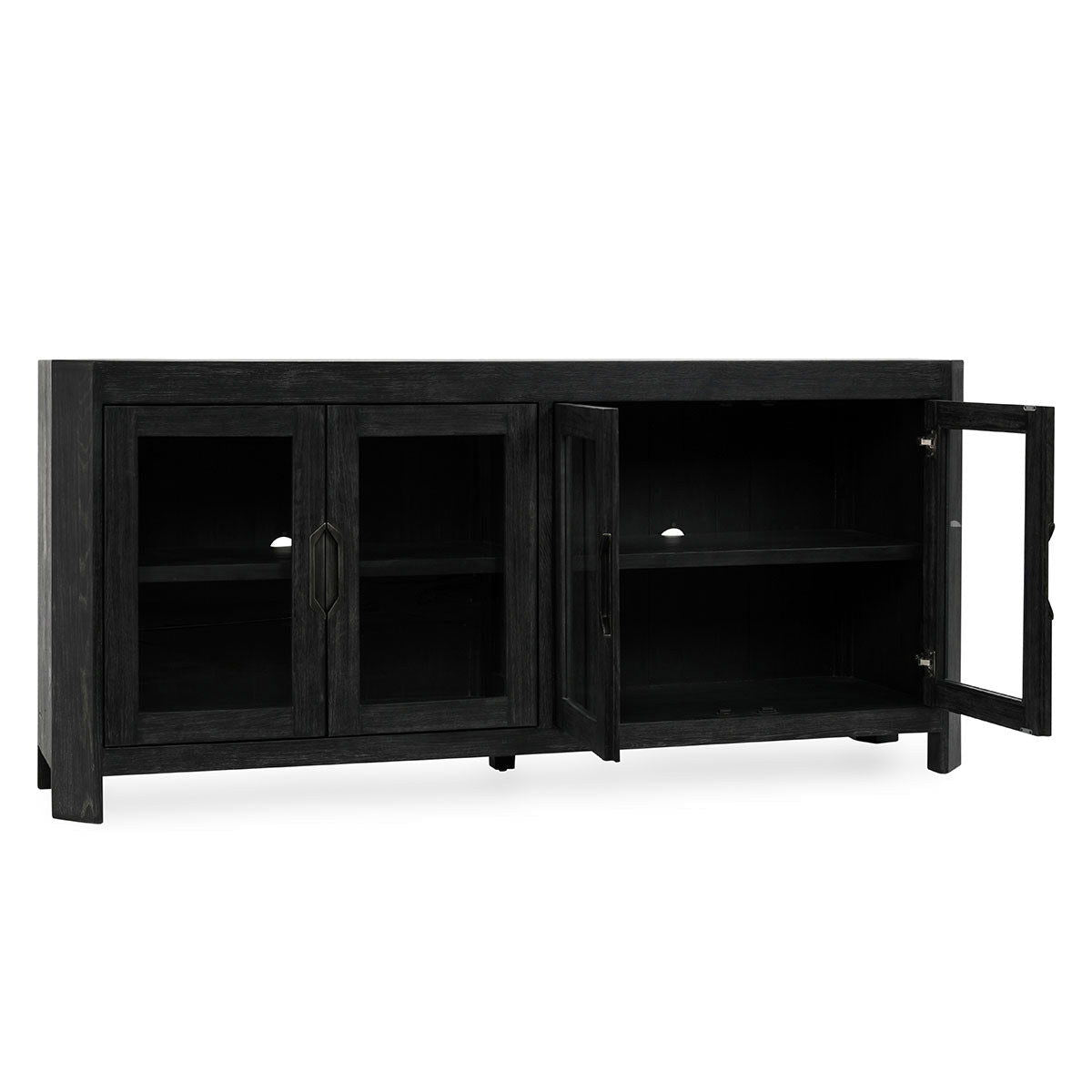 Macarthur - Reclaimed Oak 4 Door Cabinet - Antique Black