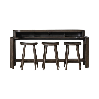 City View - 4 Piece Table Set (Console Bar Table & 3 Console Stools) - Coffee Bean