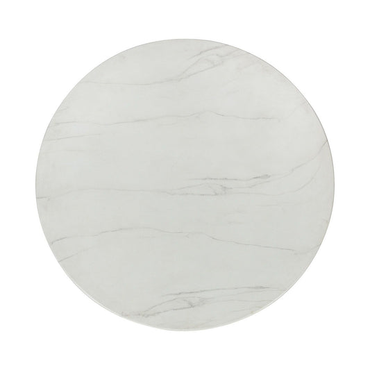 Caspia - 47" Outdoor Round Dining Table - White / Dark Gray