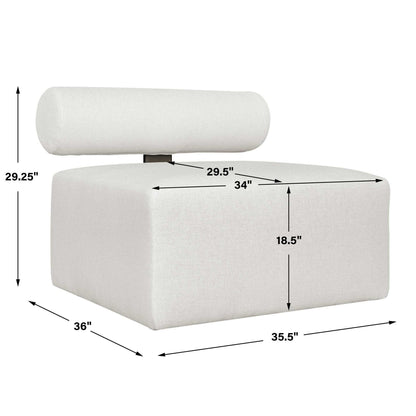 Bolster Back - Armless Outdoor Sofa - White