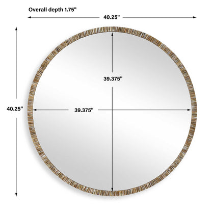 Odeon - Shell Inlay Round Mirror - Bronze