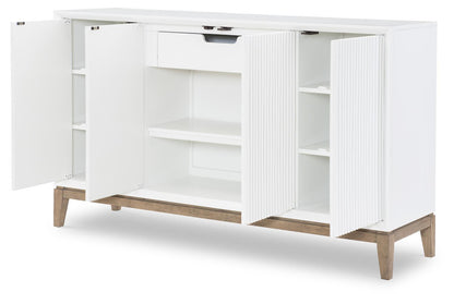 Melrose - Credenza - Cloud White And Desert Oak
