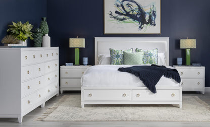 Summerland - Queen Panel Footboard With Tapered Legs - White