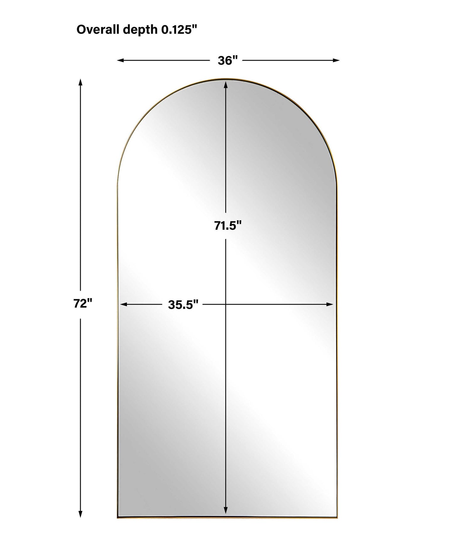 Crosley - Arch Mirror - Antique Brass