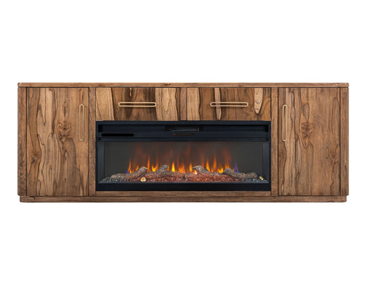 Balam - 80" TV Stand For Fire Place - Light Brown