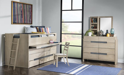 District - Side Frame With Slats - Weathered Oak