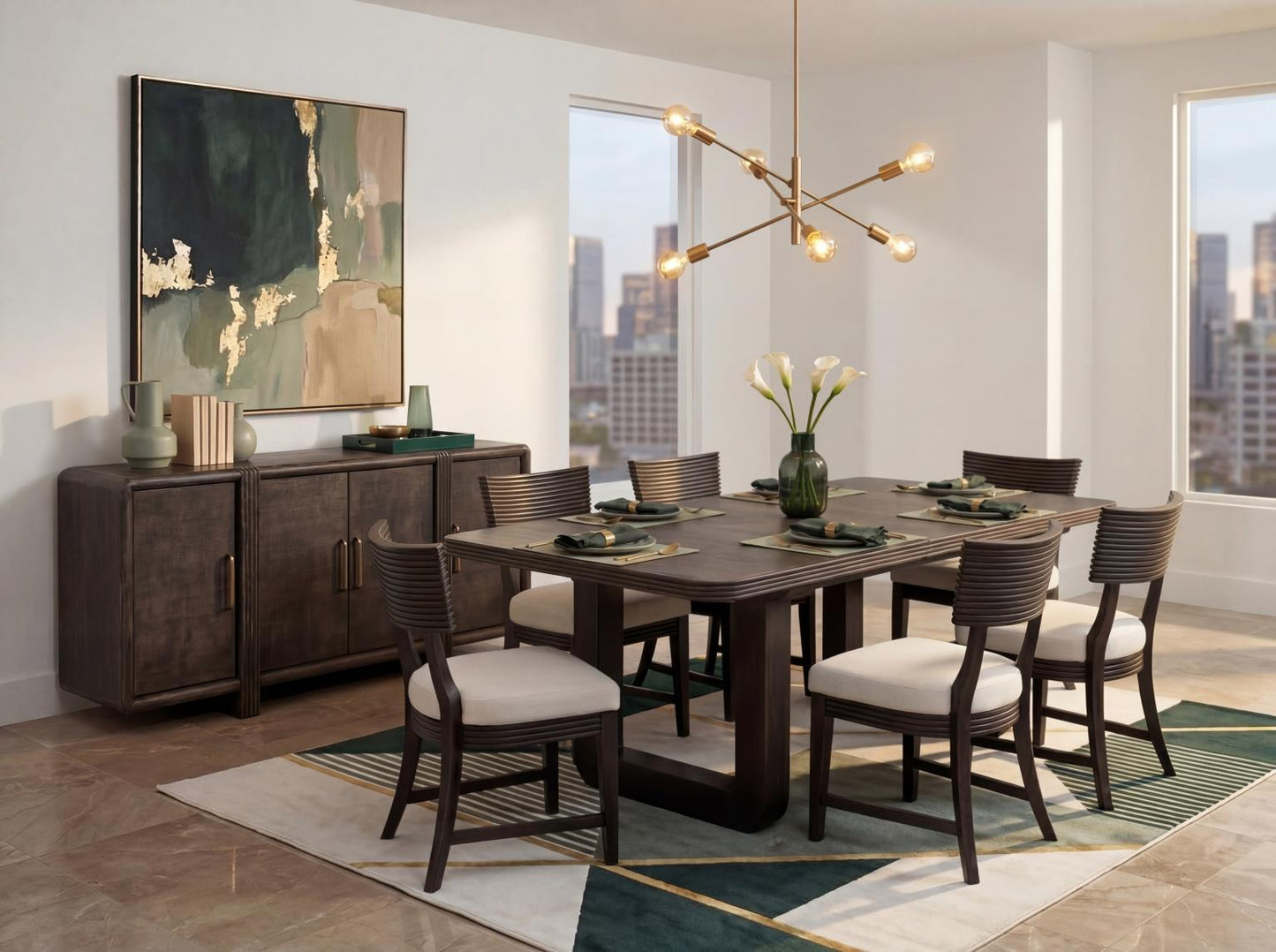 Maren - Double Pedestal Dining Table With Leaf