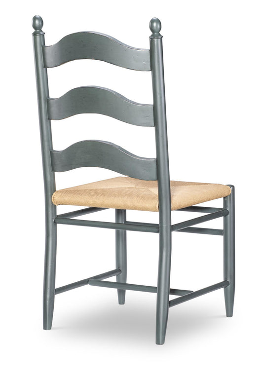 Vintage Market - Rush Seat Ladder Back Side Chair (Set of 2) - Mallard Green