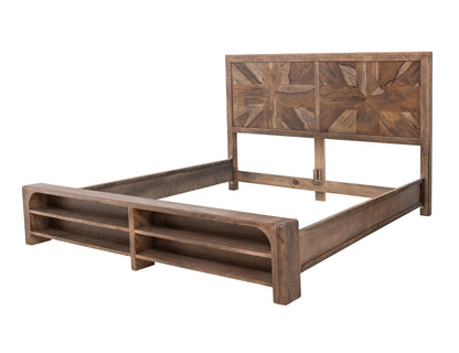 Praga - Queen Storage Platform - Almond / Barrel Brown
