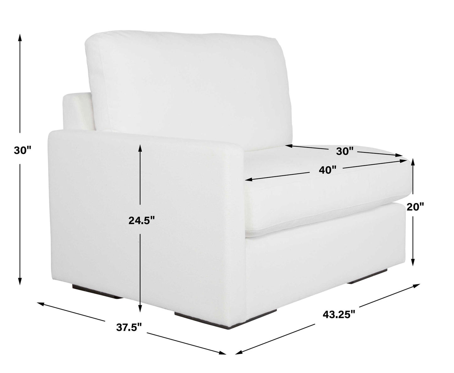 Refuge - Arctic White Left Arm Facing Sofa